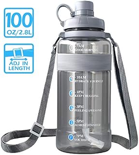 2.8L/ 100 oz Water Bottle Leak Proof, Reusable Water Bottle BPA Free Large
