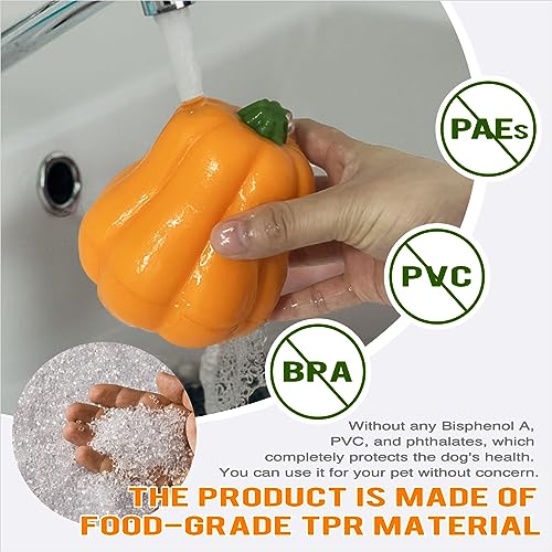 LiuMelinda Dog Chew Toys for Aggressive-Chewers - Indestructible Dog Toy for Aggressive Chewer,Tough Chew Toys for Dogs (Rubber Orange-Pumpkin)