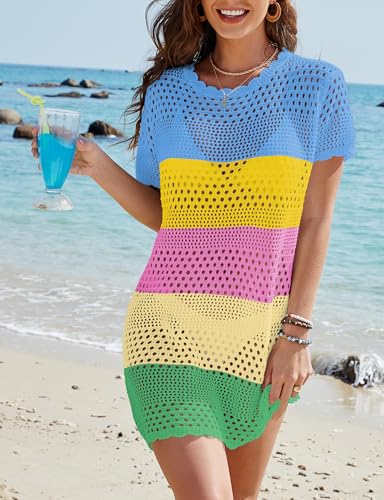 Image of Buauty Womens Swimsuits Coverup Bathing Suits Cover Ups Crochet Swimwear Bikini Beach Dresses 2026 Vacation Outfits