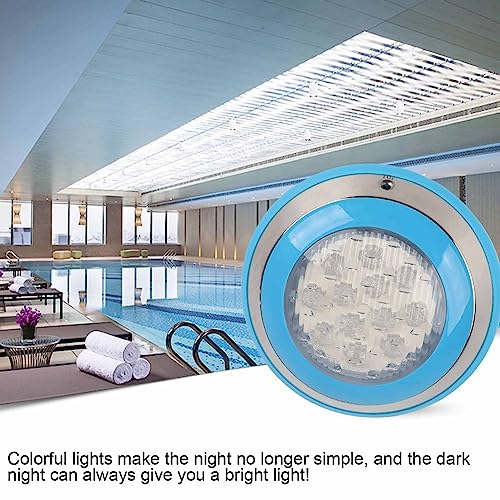 Akozon Luz LED para Piscina L Lámpara de Pared Subacuática Impermeable de Acero para Piscina AC12V18W‑1800LM para Uso Doméstico, Accesorio Multifuncional (12W)