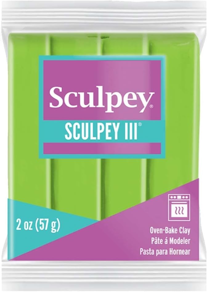 Sculpey III® Polymer Oven-Bake Clay, Candy Pink, Non Toxic, 2 oz. bar, Great for modeling, sculpting, holiday, DIY, mixed media and school projects.Perfect for kids & beginners!