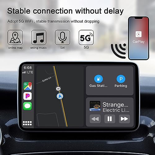 HEEPDD Conversão sem fio para carro, Plug and Play, adaptador sem fio para carro para conversão de c