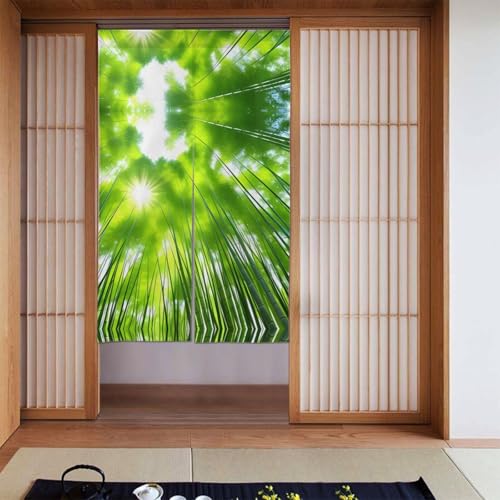 Cortinas opacas Decora con aislamiento térmico y diseño de bambú japonés 2