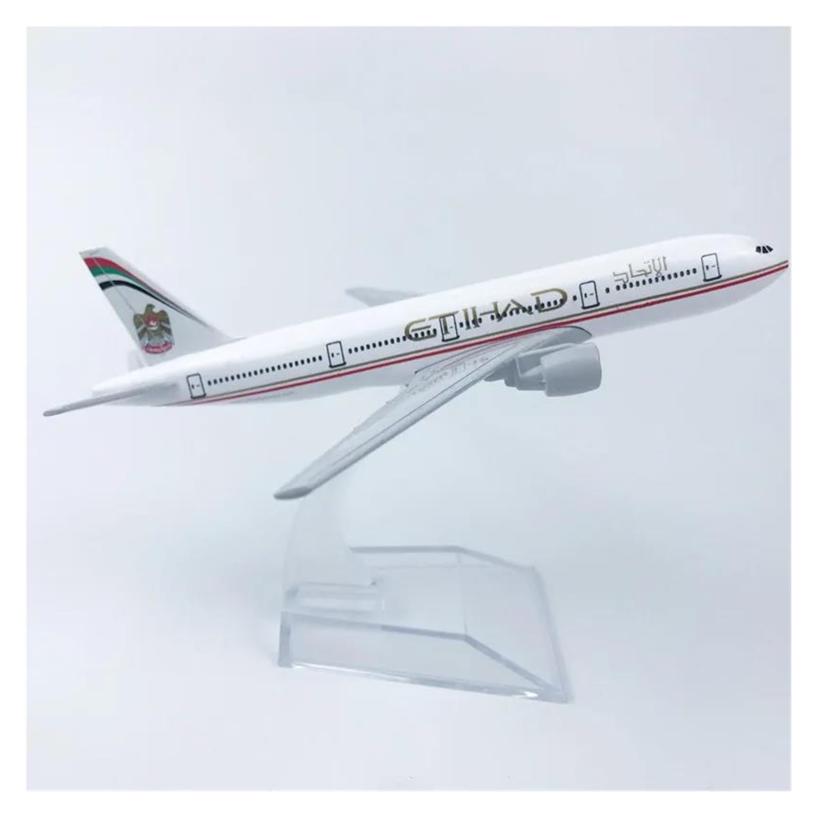 Avión de Juguete de Aleación Etihad B777 Decoración de Escritorio Escala 1:400 con Base 4