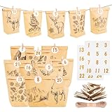 schwarzdruck hausham [Umfangreiches Zubehör]: 24 Papiertüten, 24 nummerierte Aufkleber, 24 Clips und eine 10 m lange Schnur. Erhalten Sie jeden Tag sorgfältig vorbereitete DIY-Geschenke, die Ihnen und Ihrer Familie eine schöne Zeit vor Weihnachten bescheren.