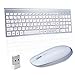 Produktbild sanhoton 2,4 GHz Wireless Tastatur und Maus Combo Ultra Dünn tragbar mit Tasten mit leisem Anschlag für PC MAC Laptop Android Tablet