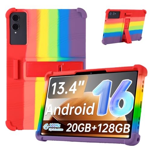 Étui pour tablette TECLAST T65 silicone antichoc arc-en-ciel 13,4 pouces