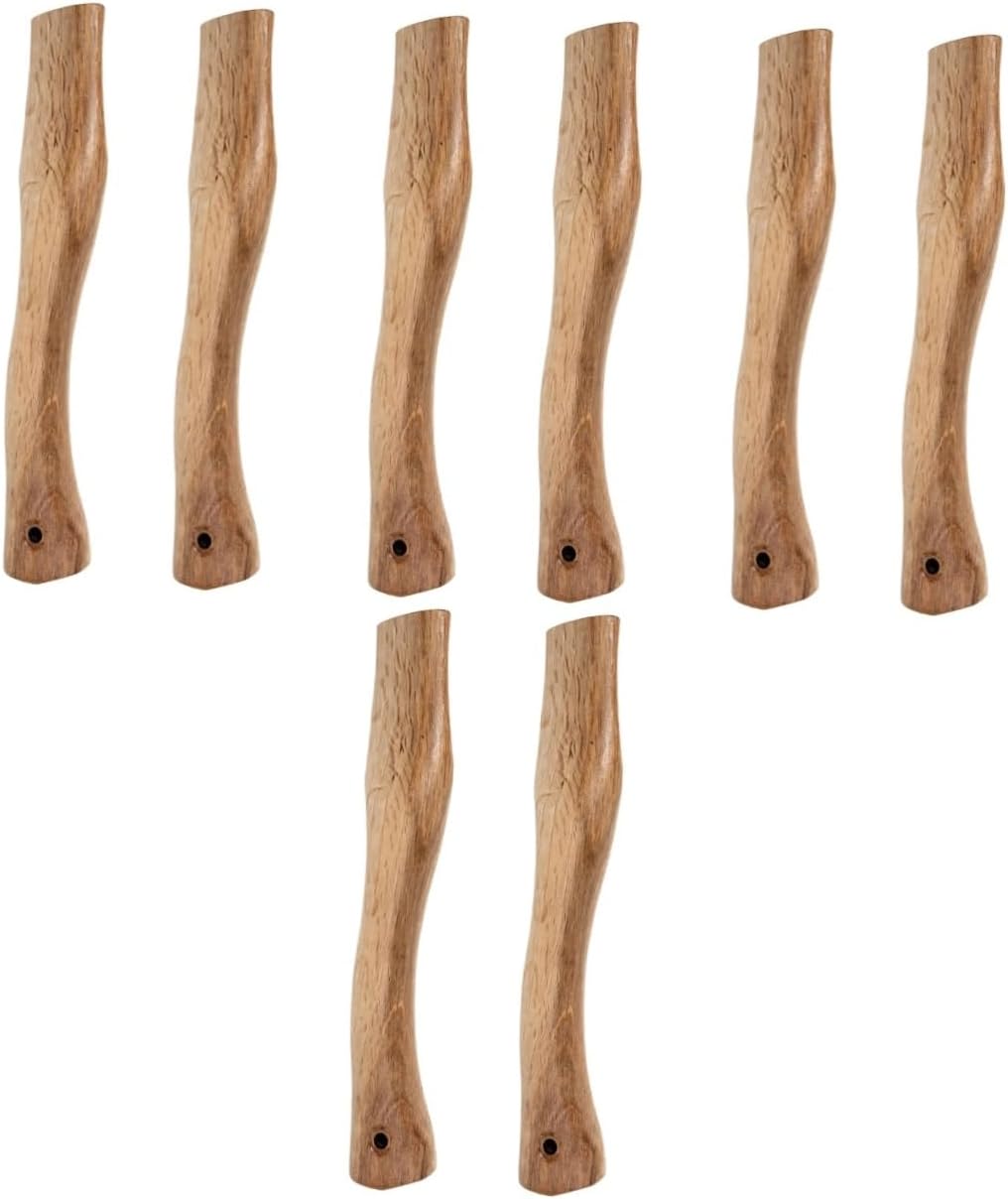 POPETPOP 8pcs Wooden Axe Replacement Handle Grip Wood Handle for Axe Types Easy to Install Comfortable to Hold