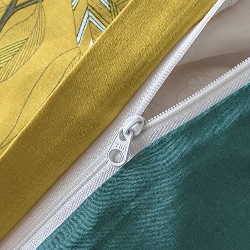 Eavd Vintage Garden Botanical Floral Cute Birds Pattern Duvet Cover Queen Cotton Yellow Chic Floral Tree Branches Printed Bedding Set With 2 Pillowcases Gorgeous Flower Duvet Cover With Zipper Closure #TOP4