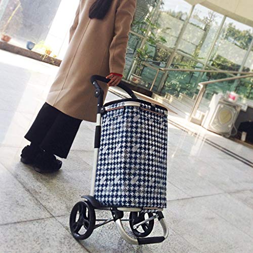 gbgymjm Einkaufstrolley 40L Multifunktionaler Einkaufswagen Trolley auf Rädern Push Tote Cart Carts Trolley Bag Korb… – Bild 5