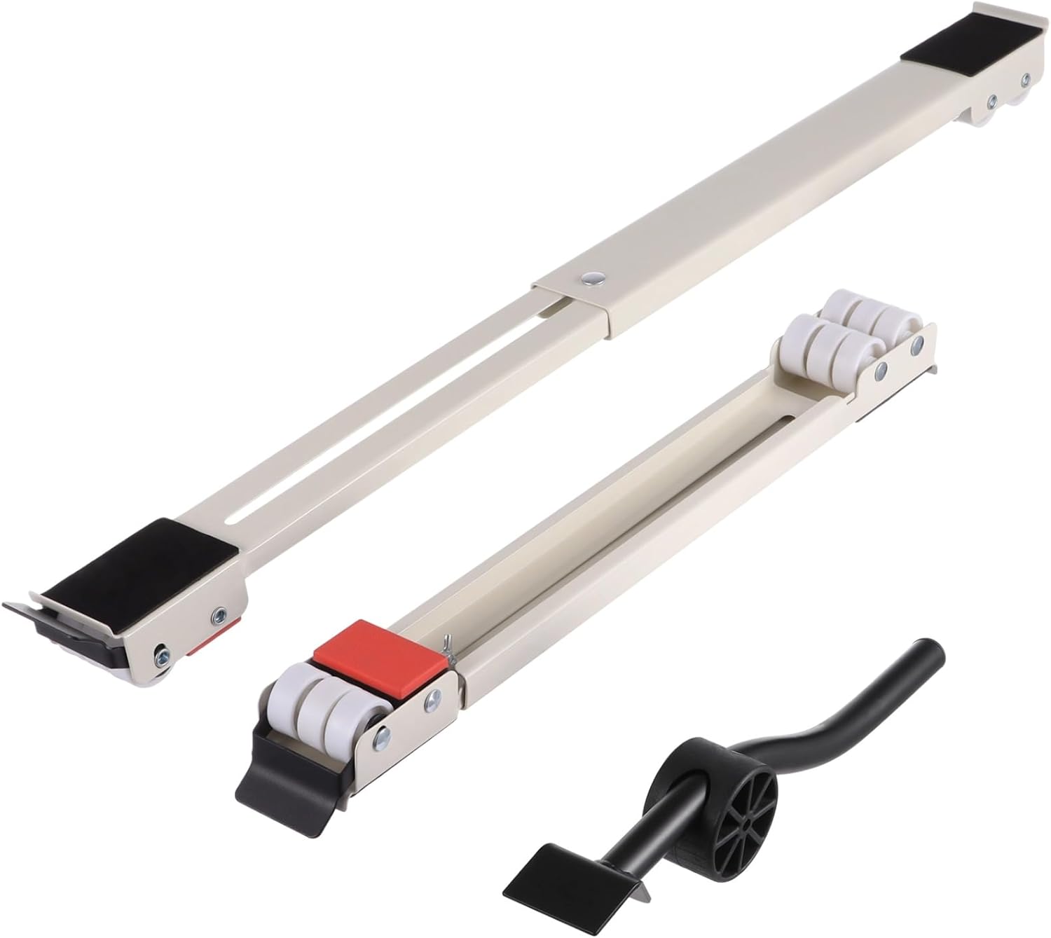 2 Pcs Appliance Rollers, Heavy Duty Extendable Furniture Rollers, Adjustable Appliance Sliders, Includes A Lifting Lever Tool, Ideal for Moving Washing Machine, Dryers, Refrigerators