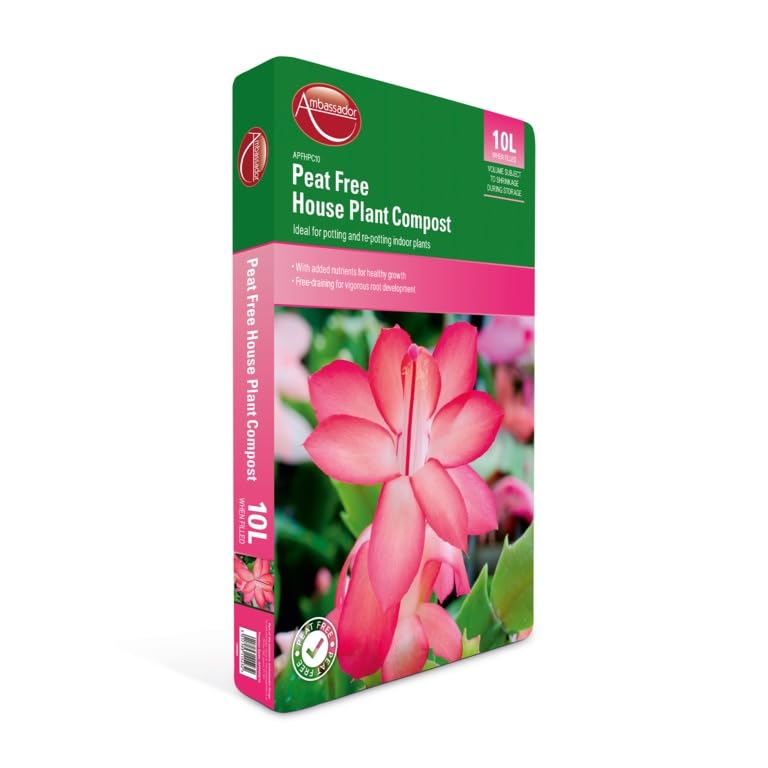 Peat Free House Plant Compost 10L – Indoor Plant Potting Mix, Moisture Retaining, Nutrient Rich Soil for Houseplants