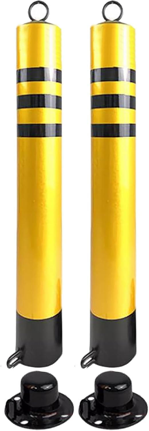 Traffic Delineator Post Delineator Safety Cone Post Commercial Parking Bollard Lockable, Driveway Sidewalk Traffic Delineator Post Reflective Nightly, Schools/Hospitals/P-2 Pack-65cm/25.6in Tall