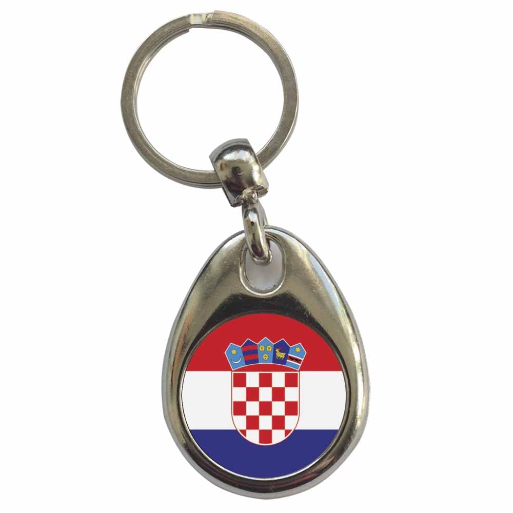 Ozorath Croatia National Flag Keyring Keychain with Split Ring Attachment and Metal Key Fob