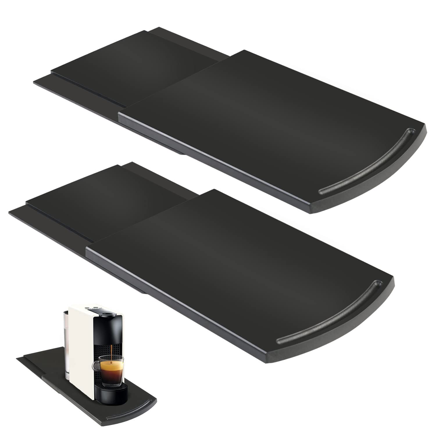2 estantes deslizantes de cocina, deslizadores de encimera para electrodomésticos de cocina, bandeja deslizante para electrodomésticos para encimera, licuadoras y freidora de aire, deslizador de electrodomésticos para encimera con ruedas