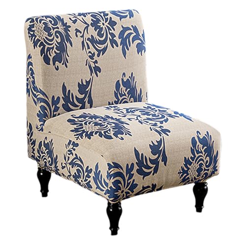 Image of Eco-Ancheng Armless Chair Slipcover Removable Armless Accent Chairs Covers Washable Armless Slipper Chair Slipcover Printed Armless Chair Furniture Protector Covers for Living Dining Room Hotel