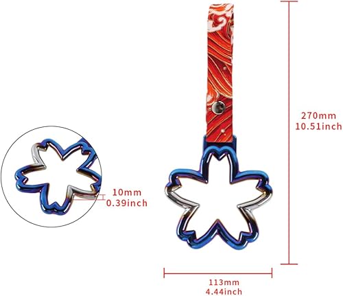 Miniatura 10 de Q1-TECH, JDM Tsurikawa - Anillo japonés para metro, tren, autobús, mango de coche, mango en forma de flor de Sakura, correa de mano, anillos de