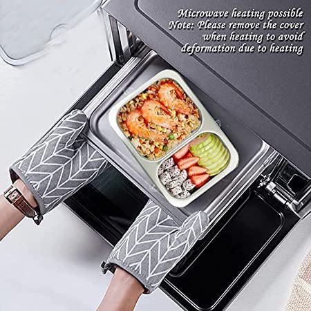 Image of HYLOL Stainless Steel Lunch Box with 2 Compartment Leakproof Bento Tiffin Box for Kids & Adults Airtight Food Storage Container with Spoon Fork & Lock Clips for Office School Travel (Blue)