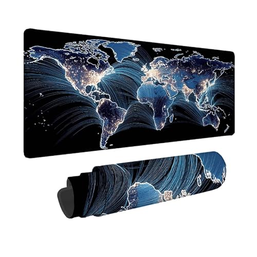 Tapis de souris gamer bleu grand format sous main pour ordinateur PC
