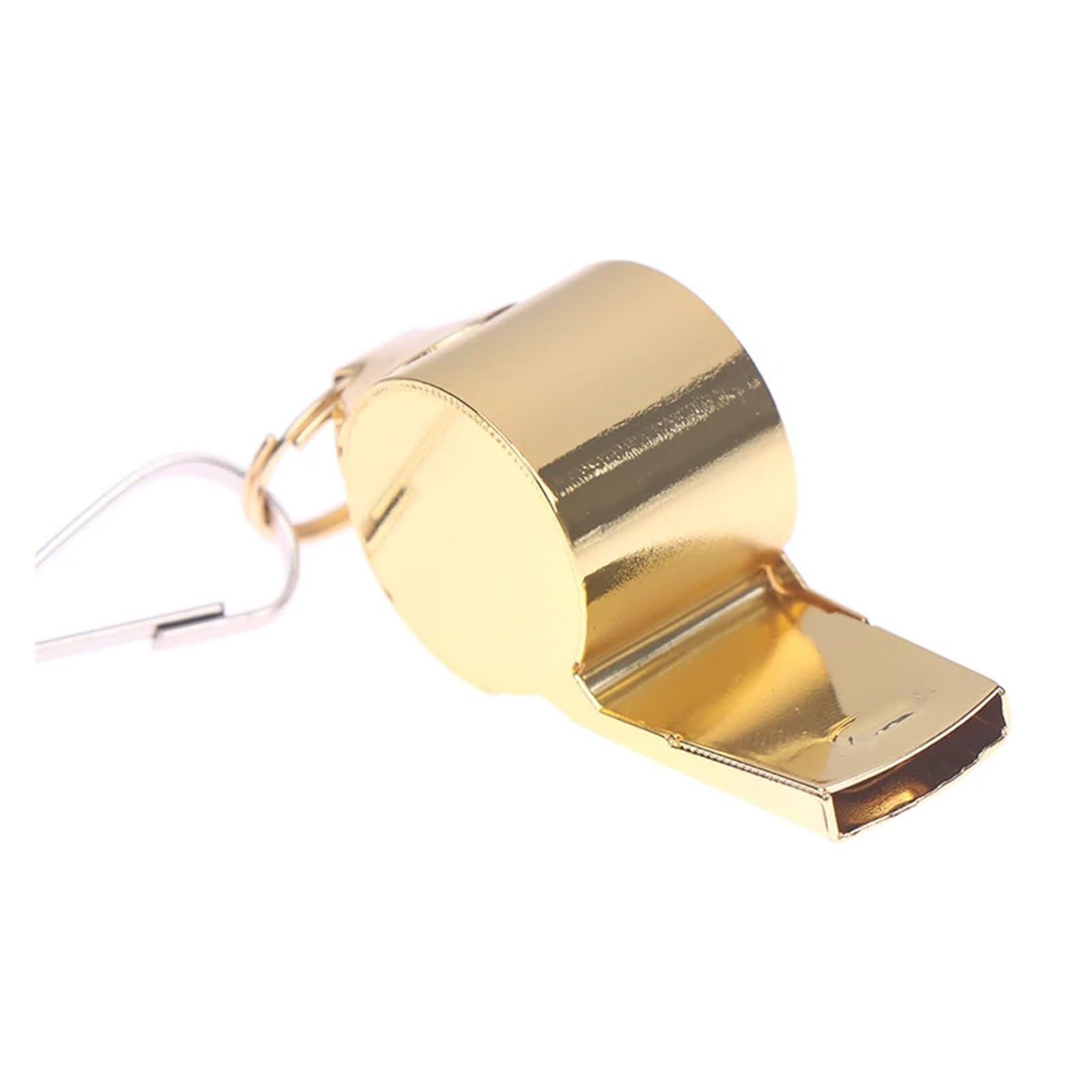 Lot de 14 sifflets de sport en acier inoxydable doré avec corde à suspendre pour entraîneurs, arbitres et officiels