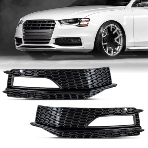 Cubierta de luz antiniebla tipo panel hexagonal para parachoques delantero de Audi A4 B8 2012-2015 4