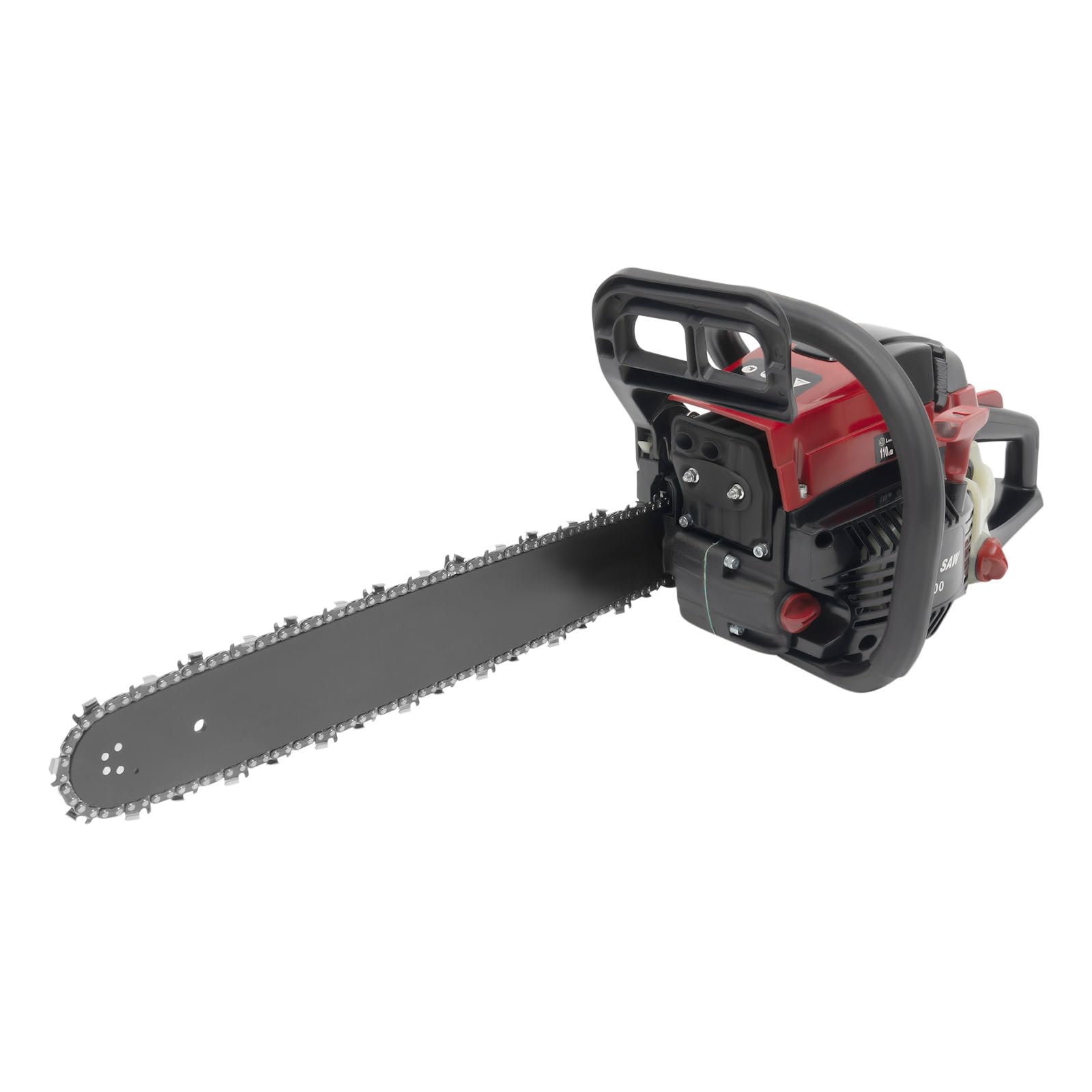 Motosierra profesional de gasolina 58 cc 5800 con riel guía de 20", motor de 2,4 kW, baja vibración y segura para leñador, jardinería, corte de madera (incluye guantes y bolsa de herramientas)