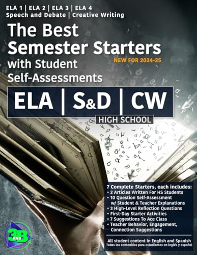 The Best Semester Starters with Student Self-Assessments: English Language Arts (ELA) (HS): 7 Complete Starters For ELA 1, ELA 2, ELA 3, ELA 4, Speech & Debate, Creative Writing