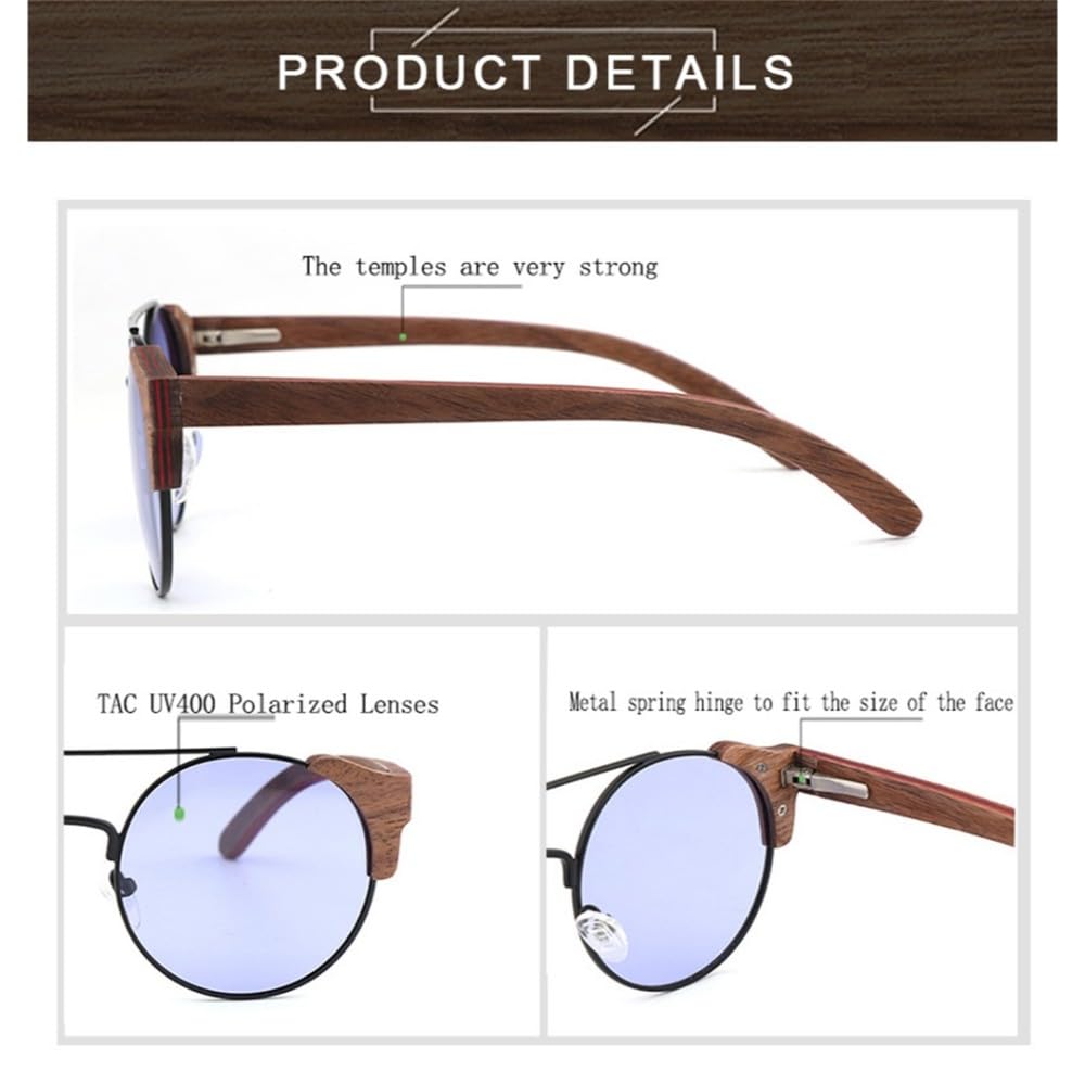 Gafas de sol laminadas de madera de bambú auténtica para hombre, sin montura, polarizadas, UV400, para mujer, estilo playero, de diseño clásico y a la moda.