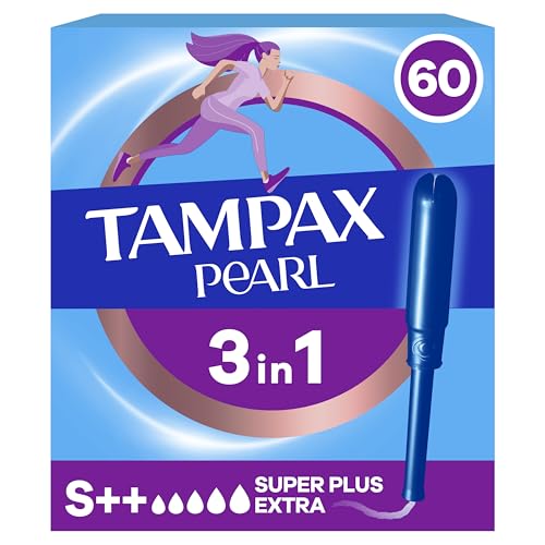 Tampax Pearl Super Extra Plus Tampones Con Aplicador, 60 Unidades (4 paquetes de 15)