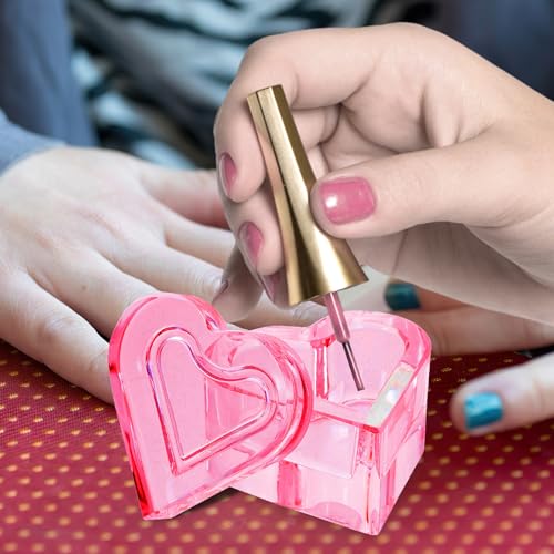 Plato de vidrio para uñas en forma de corazón con tapa miniatura 7