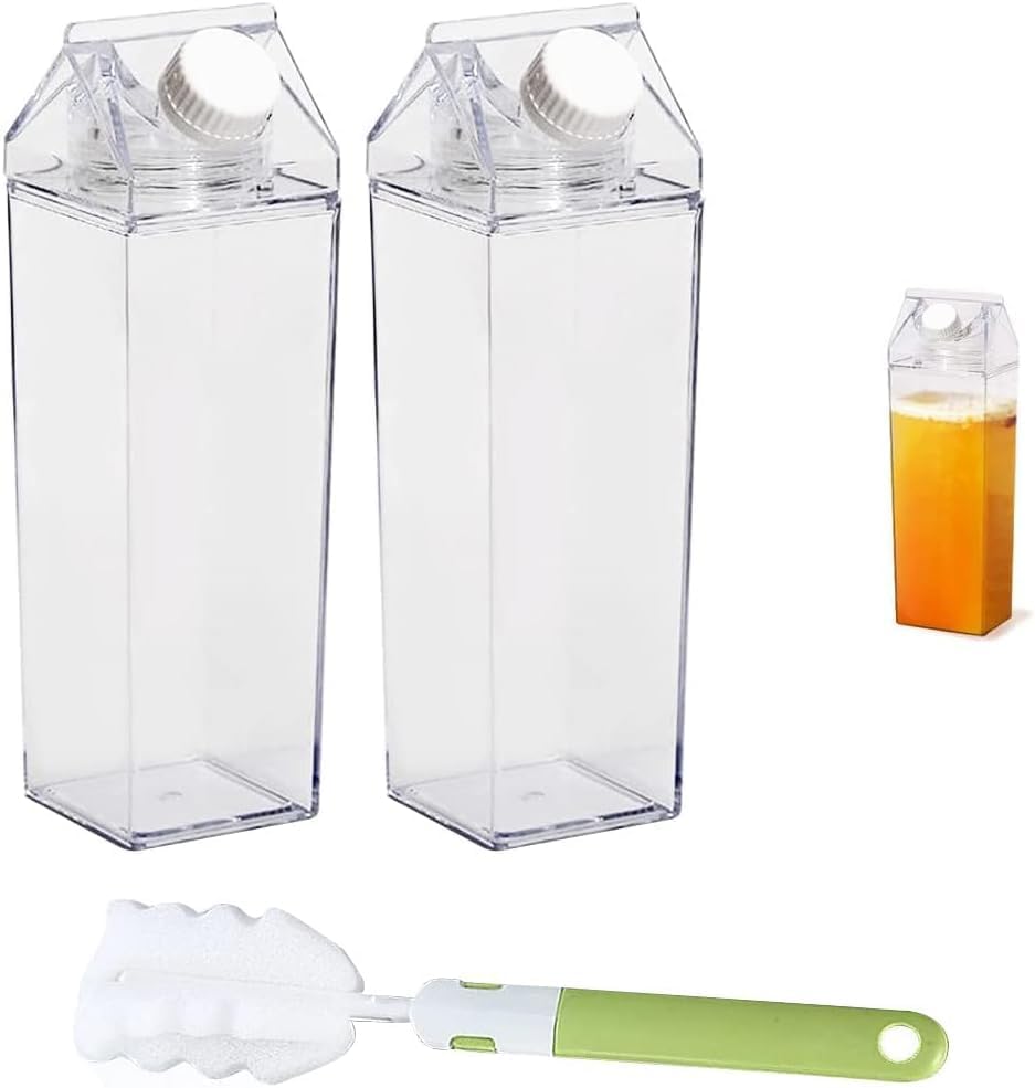 Bouteille en plastique transparent 500ml réutilisable - Anti-fuite et multi-usages idéale pour boissons