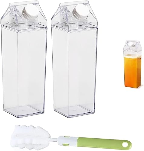 2-Pack Milk Carton Bottle, Reusable 500ml for Water – UptVin