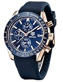 BENYAR Classic Fashion Quartz Chronograph Watch Casual Sport 30M Waterproof Leather Band Mens Watches