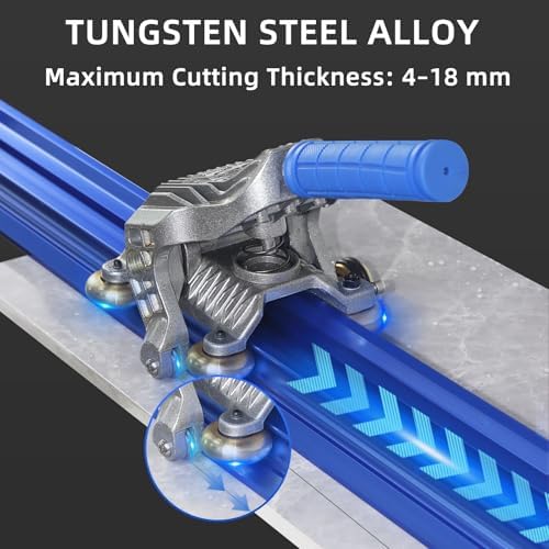 Bild 1 - 3,0m Manueller Fliesenschneider Für Großformat-Keramikfliesen. Wolframlegierung-Schneidkopf für präzises Einhand-Schneiden.Set enthält: Schneideinheit, 3×1m Präzisionsschienen, Aufbewahrungskoffer.