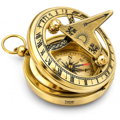 Miniatura 3 de Thor Instruments Brass Push Button Direction Sundial Compass - Pocket Sundial Compass Rustic Vintage Home Decor Gifts