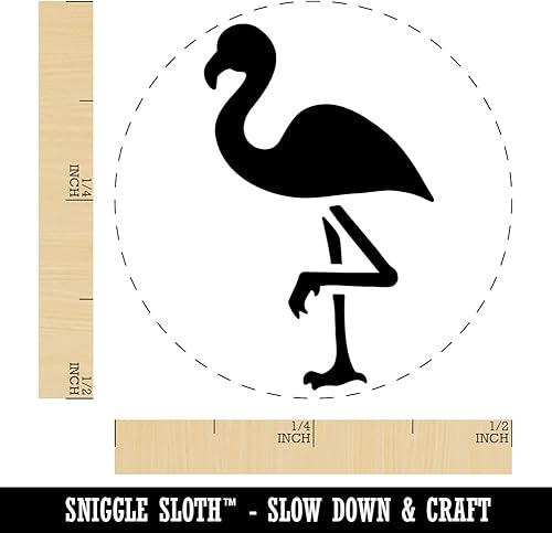 Miniatura 8 de Sello de goma autoentintado de flamenco de pie para sellar planificadores de manualidades, tamaño pequeño de 34 pulgadas, tinta rosa