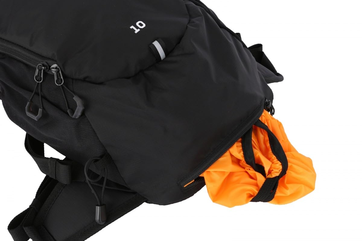 Husky Zaino da bicicletta da 10 l, leggero, robusto e impermeabile, con molto spazio, sistema di comfort e copertura antipioggia per ciclismo, trekking, escursionismo e viaggi
