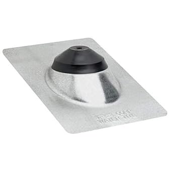Water-Tite 81870 8-3/4" x 12-1/2" Galvanized-Steel Base Roof Flashing with Elastomer Collar for 1/2", 3/4", and 1" Tubing GB5