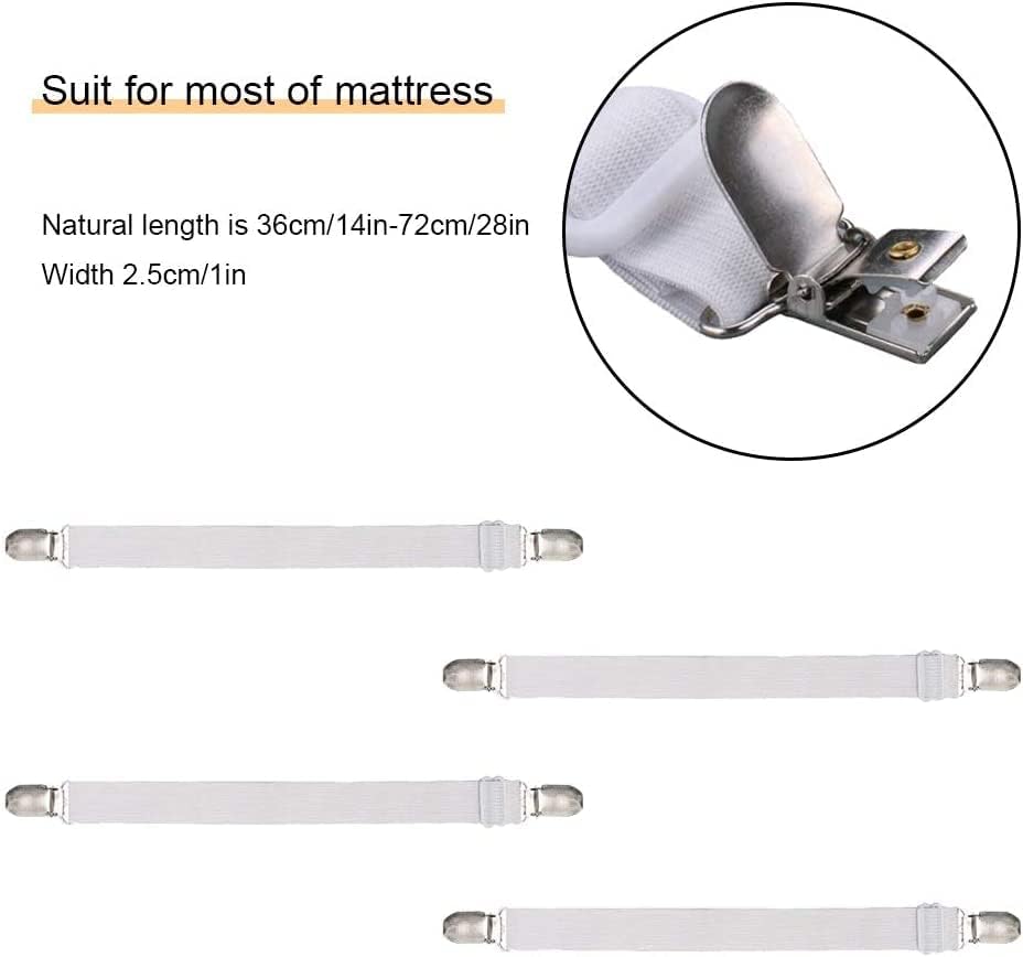 Miniatura 4 de 4 clips de correas ajustables para sábanas, soporte elástico para sábanas y tirantes, agarradores para sujetar sábanas, colchones, sofá, mantel,