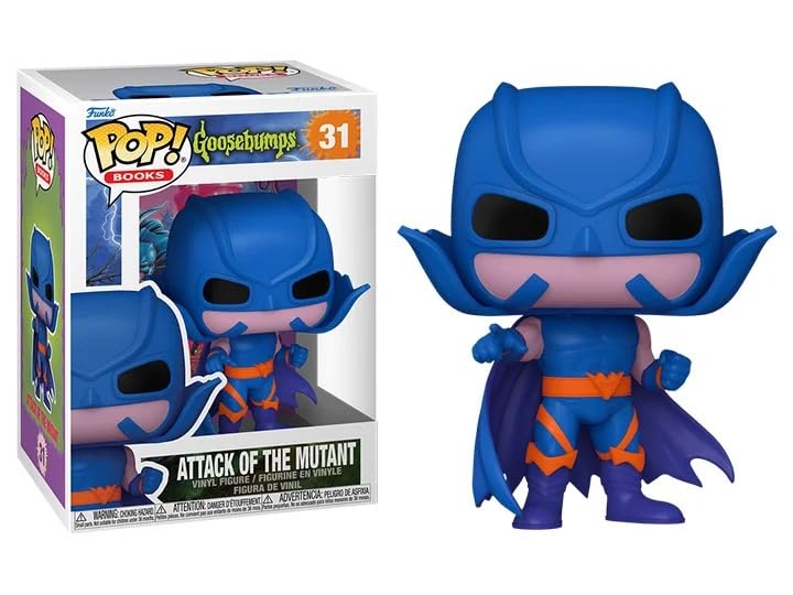 Funko Goosebumps R. L. Stine + Pop Protector: Pop! Horror Books Vinyl Figure (Bundled with ToyBop Brand Box Protector Case) (Attack of The Mutant (1994) in Suit with Mask and Cape #31/80899)