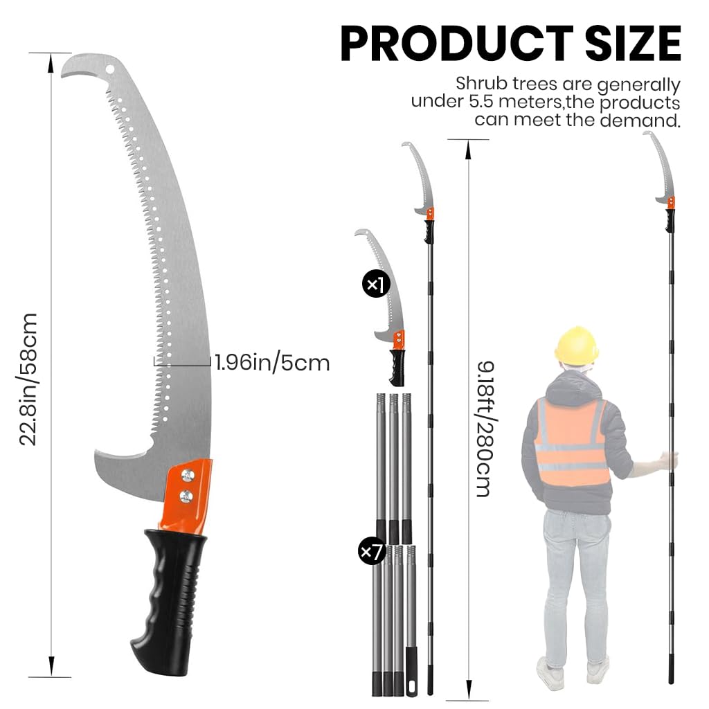 HASTHIP Pruning Saw - 9.8ft Extendable Tree Pruner -2