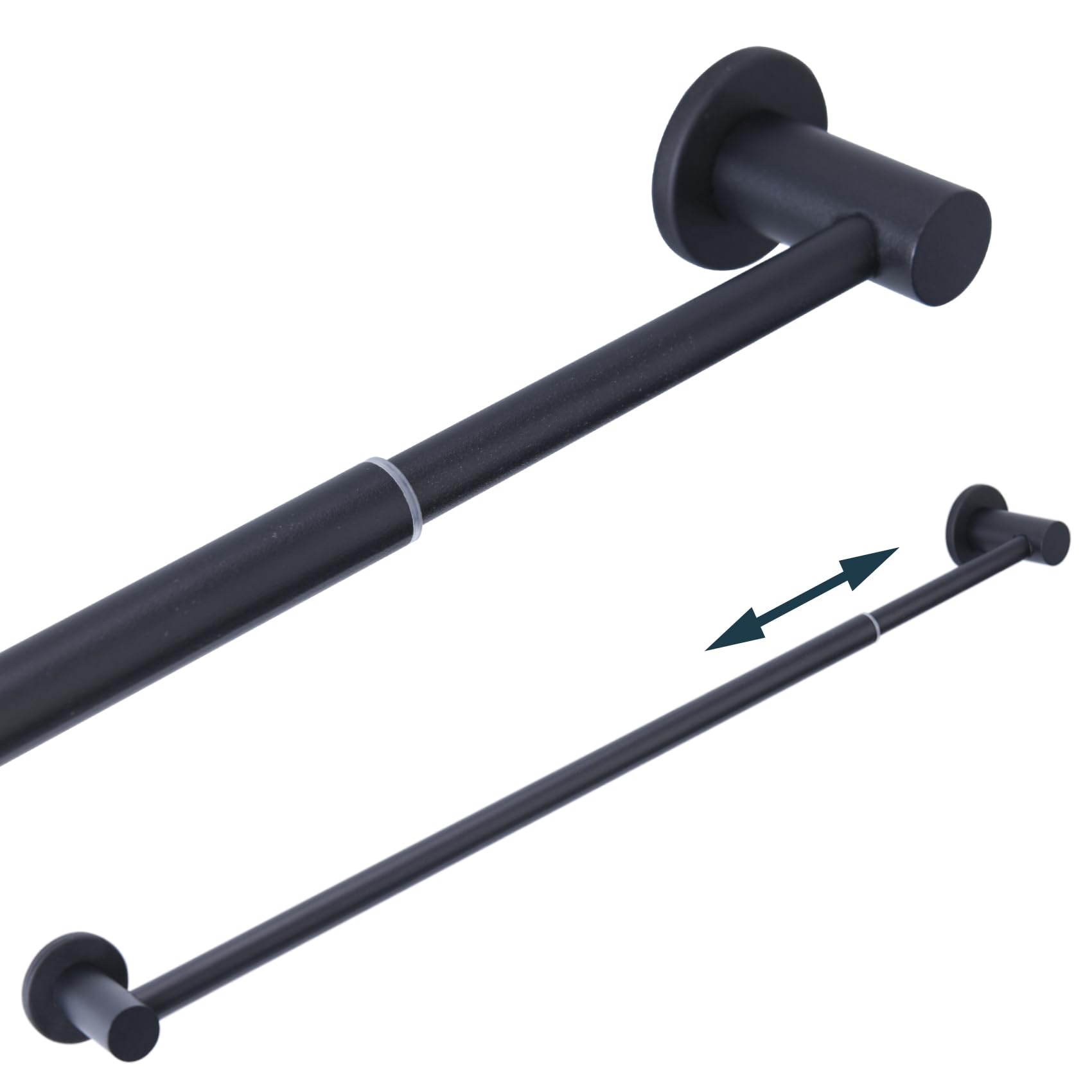 LEVOSHUA Tringle à Rideau Magnétique De 45,7 à 80 Cm Pour Porte En Métal, Réfrigérateur, Tableau Blanc De Salle De Classe, Noir