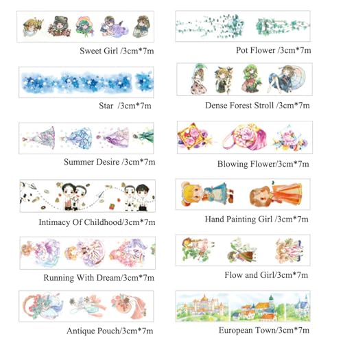 Papel adhesivo decorativo washi de 7 metros para cuadernos y manualidades 4