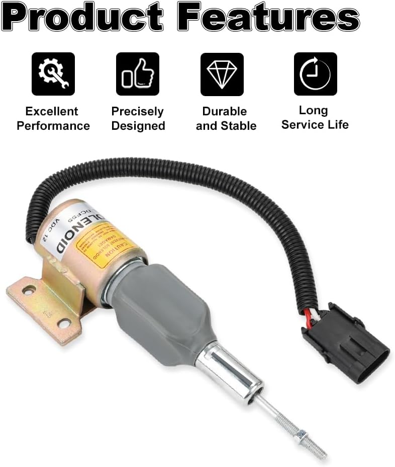 WMPHE 3932529 12V Fuel Shut Off Solenoid Compatible with Cummins Diesel