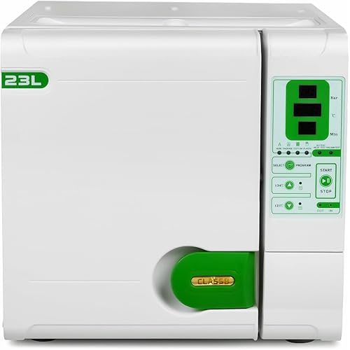Full-Automatic Autoclave Steam Sterilizer B Class Pre-Vacuum High Temperature Pressure Digital Display Lab Equipment Benchtop Type 4.75Gal/6.07Gal (6.07Gal(23L))