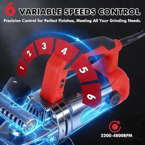 7-Inch Concrete Floor Grinder, 2200W Powerful Concrete Sanding Machine Concretes Sander Practical Angle Grinder Tool Floor Grinders Polishing Machine 90° Seamless sanding for Floors(Size:A) thumbnail 4