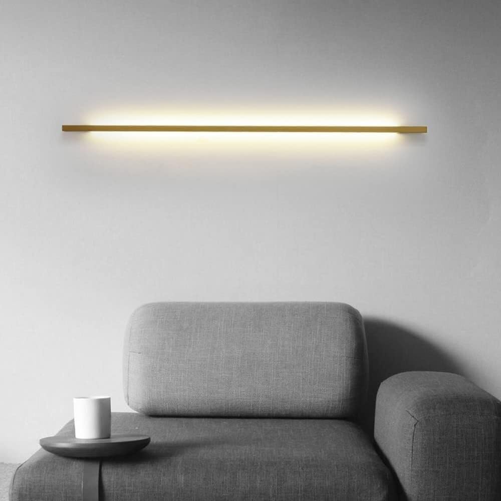 Nowoczesna lampa ścienna LED, 120 cm, liniowa, 3 tryby kolorów, oświetlenie wnętrz, 20 W, do salonu, sypialni, restauracji