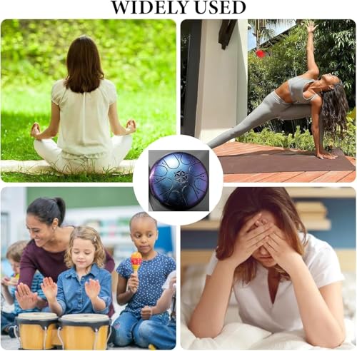 Regen Trommel für Außengarten,Mini Chakra Trommel für Regen im Freien, Trommel Regen Chime wasserdichte Chakra Trommel 3 Zoll 6 Noten (Silbrig)