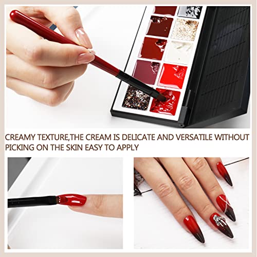 Angnya Spring Solid Cream Gel Nail Polish,12 Colors Gel Nail Polish Set Gel Palette Nail Polish With Nail Brush Popular Colors Cream Manicure Palette Glitter Solid Gel Uv Nail Art For Nail Salon Home Diy #TOP4