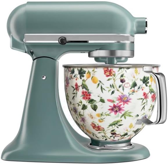 Biscuitique Stainless Steel Mixer Bowl With Stunning Floral Pattern For Kitchen Aid Tilt-Head Artisan and Classic 4.5 Quart and 5QT Stand Mixer image 5